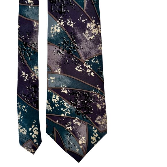 Vintage Christian Dior Monsieur Collection 100% Silk Tie Art Print Luxury